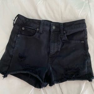 american eagle black shorts ripped size 2